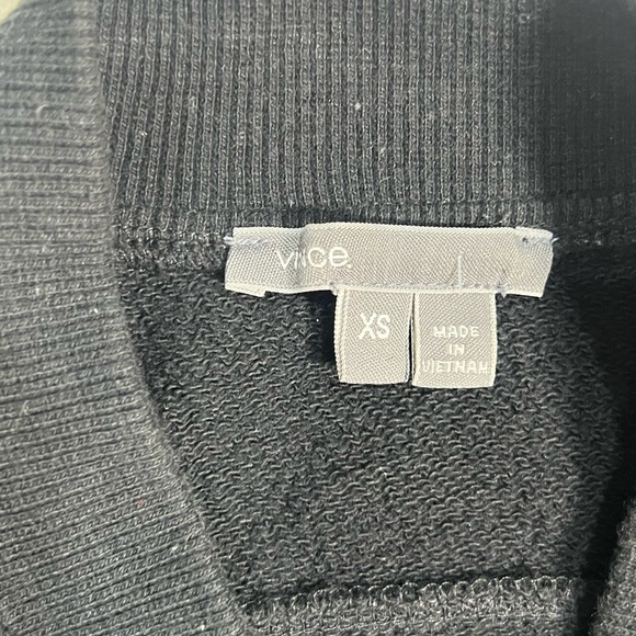 Vince Women’s XS Full Zip Cotton Black Bomber Jacket Coat Trucker EUC Chic - Picture 4 of 13